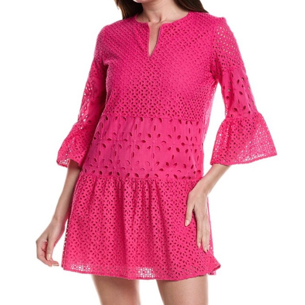 Tyler Boe Pink Eyelet Mini Dress